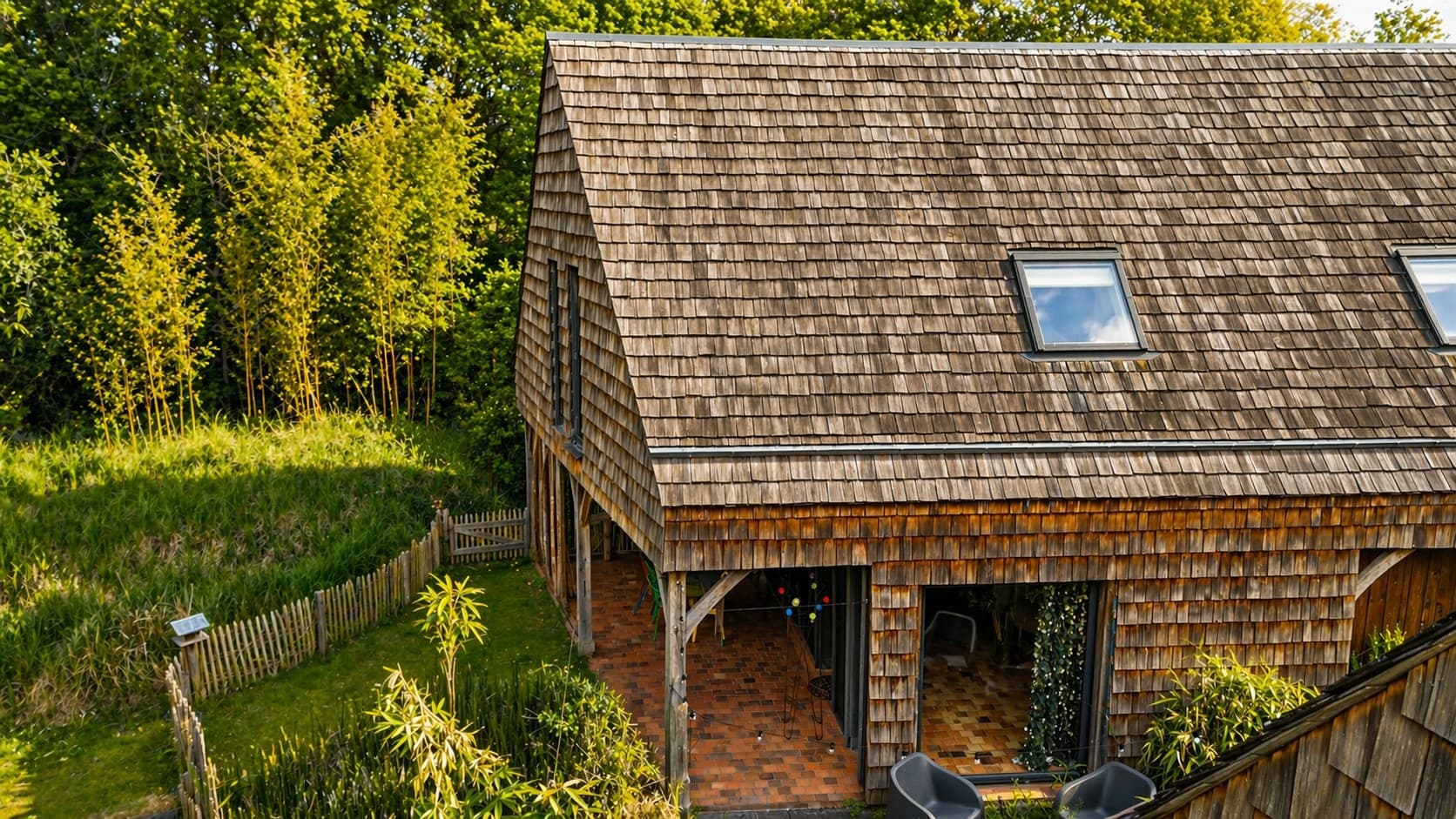 Détail de la construction écologique du Bout du Monde, ossature bois